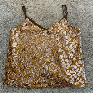 Sequin layering tank.